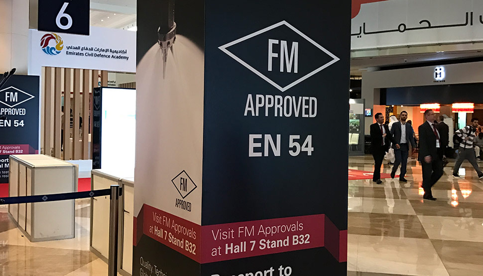 FM Approvals EN54 product certification authority was a visible presence at Intersec