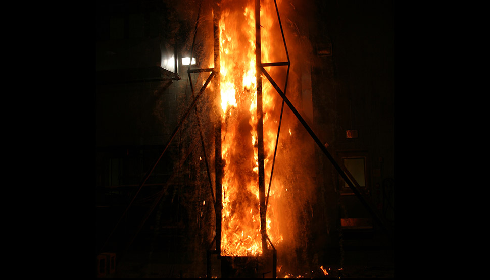 Insulated Wall Curtain Fire Testing