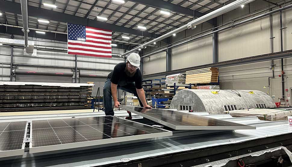 Man with solar panel