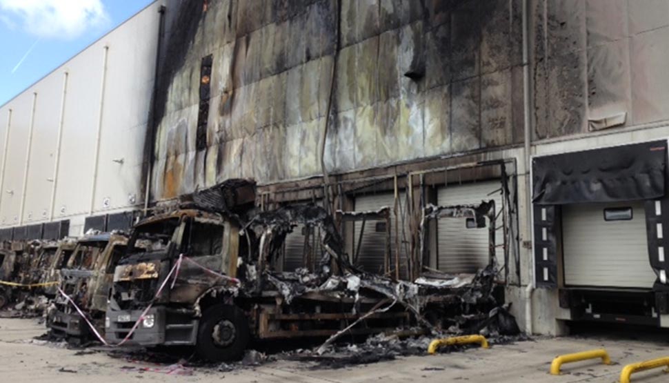 warehouse after fire